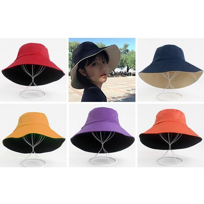 Reversible Unisex Big Brim Bucket Hat