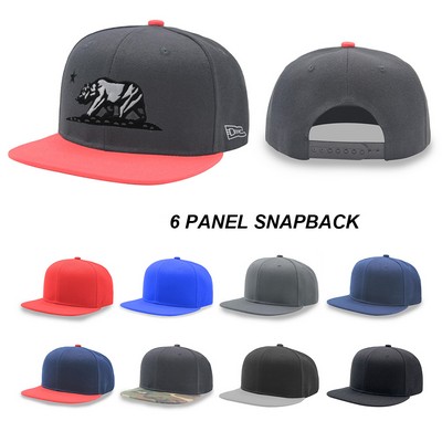 Baseball Team Cap 6 Panel Flat Bill Snapback