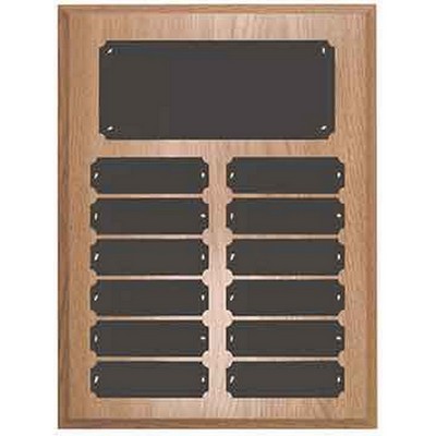 12 Plate Oak Finish Completed Perpetual Plaque