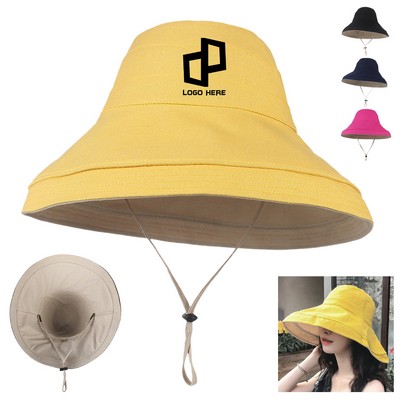 Double-Sided Bucket Hat W/ 5" Wide Brim
