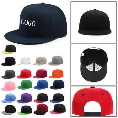 Adjustable Flat Brim Snapback Cap