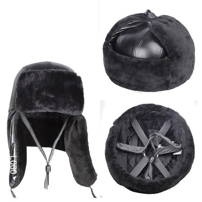 Winter Thick Plush Cold Proof Cotton Safety Helmet